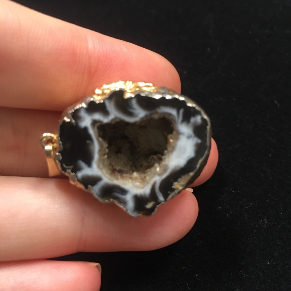 Gold Dipped Geode Pendant Charm